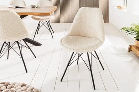 Nemecko -  Dizajnová stolička SCANDINAVIA MEISTERSTÜCK krémová, bouclé