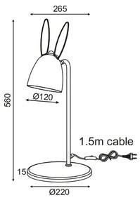 ACA DECOR Detská stolná lampička BUNNY - Zajačik max. 40W/E27/230V/IP20, ružová
