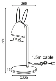 ACA DECOR Detská stolná lampička BUNNY - Zajačik max. 40W/E27/230V/IP20, ružová