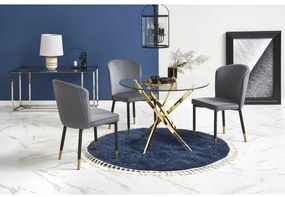 Jedálenský stôl ESTEN číry/zlatý