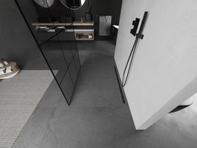 Mexen Kioto, sprchová zástena Walk-In 100 x 200 cm, 8mm číre sklo čierny vzor, grafitový profil, 800-100-002-95-77