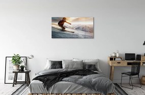 Obraz plexi Lyžiarske palice muž 100x50 cm