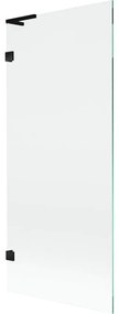 Mexen, Mexen Lunar L 1-krídlová vaňová zástena 80 x 150 cm, transparentná, čierna - 897L-080-000-70-00