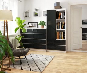 Regál R11 R80 1D 2SZ CLP biely / grafitový lesk