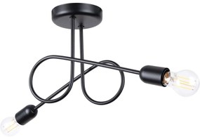 Sollux SL.1472 - Prisadený luster LOOP 2xE27/15W/230V čierna SLX1419