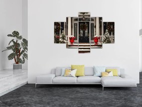 Obraz - Vianočne nazdobený dom (150x105 cm)