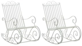 Kovové hojdacie kreslo Smile (SET 2 ks) - Biela