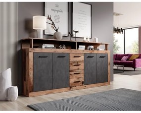 Komoda RUNA tmavohnedá/antracit