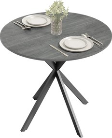 HOMCOM okrúhly jedálenský stôl, priemer 80 cm, priemyselný dizajn s oceľovými X-nohami, kuchyňa/jedáleň/domáca kancelária, sivý | Aosom