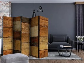 Paraván - Wooden Textures II [Room Dividers] Veľkosť: 225x172, Verzia: Jednostranný