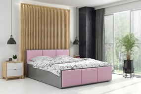 BMS GROUP Čalúnená posteľ PANAMA XT 140x200cm výklopná grafit - ružová