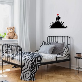 Nástenná kovová dekorácia Banksy 1 čierna/červená