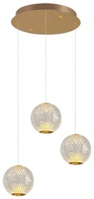 LED luster na lanku CREMONA 3xLED/5W/230V 3000K zlatý