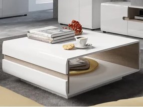 Konferenčný stolík Linate, biely lesk/dub%