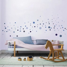 Sada 100 modrých nástenných samolepiek Ambiance Round Stickers