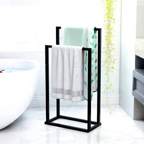 Tutumi Tutumi, 2-ramenný kovový stojan na uteráky 450x260x820 mm 391872, čierna matná, HOM-06589