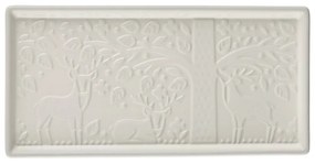 Biely kameninový servírovací podnos Mason Cash In the Forest, 30 x 15 cm