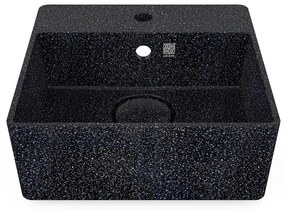 Umývadlo Cube40, čierne char / závesné s otvorom na batériu