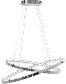 Toolight Toolight, LED krištáľové svietidlo 70x40,5cm, APP771-3CP, strieborná, OSW-05022