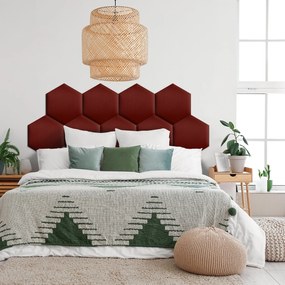 Zástena za posteľ - Šesťuholník - 40x35cm Farba: Vínová, Rozmer: 40x35
