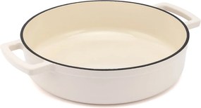 Elmich Smaltovaný liatinový nízky hrniec Ember 28 cm krémovobiely