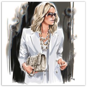 Gario Obraz na plátne Blondínka Biela móda - Irina Sadykova Rozmery: 60 x 60 cm