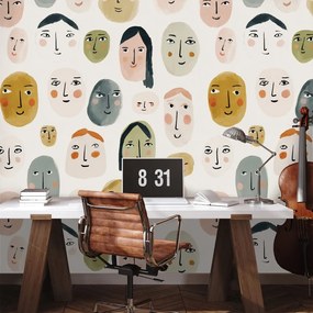 Samolepiaca tapeta farebné abstraktné tváre