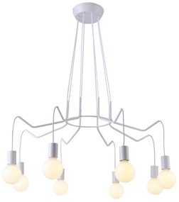 Luster na lanku BASSO 8xE27/40W/230V biela