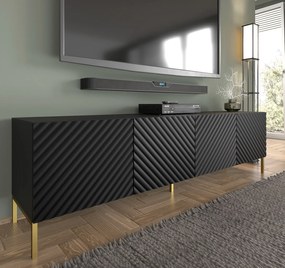 TV stolík/skrinka Surfy 4D (čierna + čierna). Akcia -20%. Vlastná spoľahlivá doprava až k Vám domov. 1125126