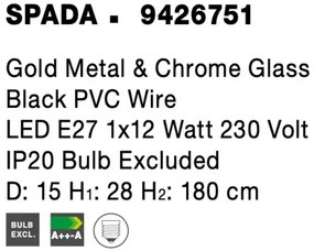LED luster Spada 15 chróm