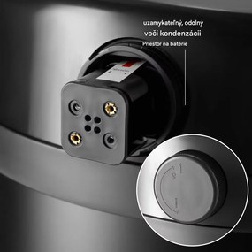 InternetovaZahrada Bezdotykový odpadkový kôš s USB 30 L - strieborný
