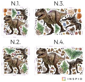 Dinosaury - nálepka dinosaurov triceratop a dinosaurus rex, pozri si svet dinosaurov