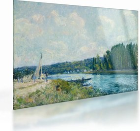 Sklenený obraz - Alfred Sisley, The Banks of the Oise, reprodukcia (70x50 cm)