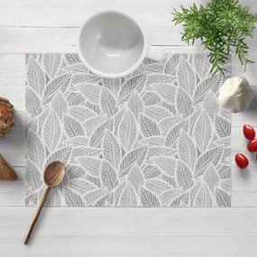Biante Dekoračné prestieranie na stôl Leona LN-169 Biele listy na sivom 35x45 cm
