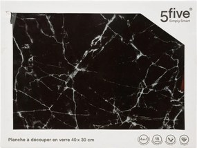 Doska na krájanie Glass Marble, čierna, 40x30 cm