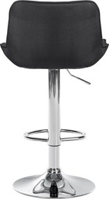 Barová stolička Vonore - látka, chróm rám - Tmavo sivá