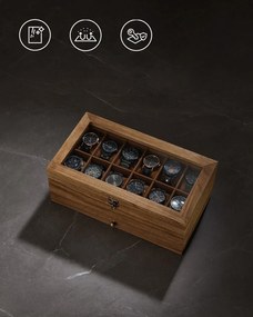 Úložný box na hodinky Vrangle 34 cm hnědý