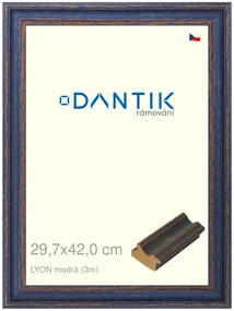 DANTIK rám na obraz 29,7x42 | LYON modrá (Plexi Čiré)