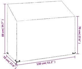 Kryt na záhradnú lavicu 8 očiek 130x70x70/88 cm polyetylén