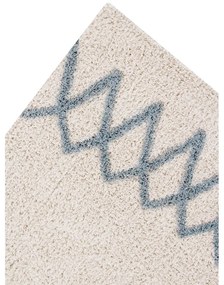 Modrý krémový prateľný ručne tkaný bavlnený koberec 120x160 cm Atlas Natural – Lorena Canals