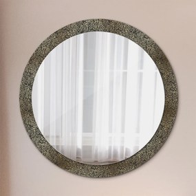 Okrúhle dekoračné zrkadlo s motívom Zlaté ozdoby fi 90 cm