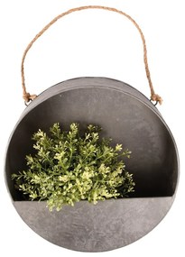 Sivý nástenný kvetináč Esschert Design, ø 30 cm