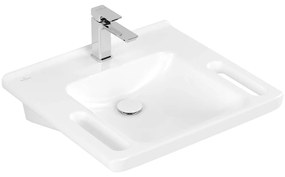 VILLEROY &amp; BOCH ViCare závesné umývadlo s otvorom, bez prepadu, 600 x 550 mm, biela alpská, s povrchom CeramicPlus, 4A6861R1