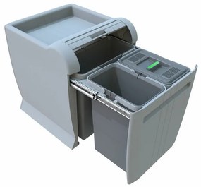 Vstavaný kôš na triedený odpad 12 + 8 + 8 l, sivá