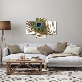 Obraz pávieho peria (90x60 cm)