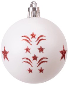 Sada 30 ks vánočních baněk SAPIN červená/bílá