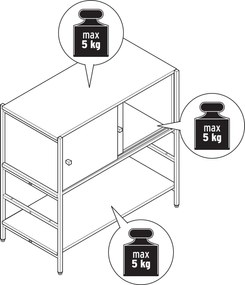 Detský komoda »GRADE« s posuvnými dverami, sivá