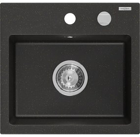 Mexen Milo - drez granitový 43,5x41,0cm, 1-komorový, čierna-zlatá, 6505441000-75