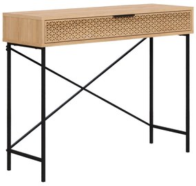 Konzolový stolík v dekore duba v prírodnej farbe 35.5x110 cm Ecrin – Marckeric