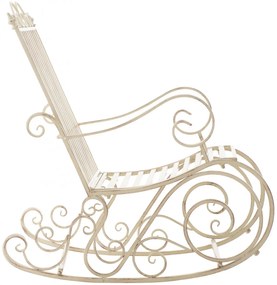 Kovové hojdacie kreslo Smile - Krémová antik